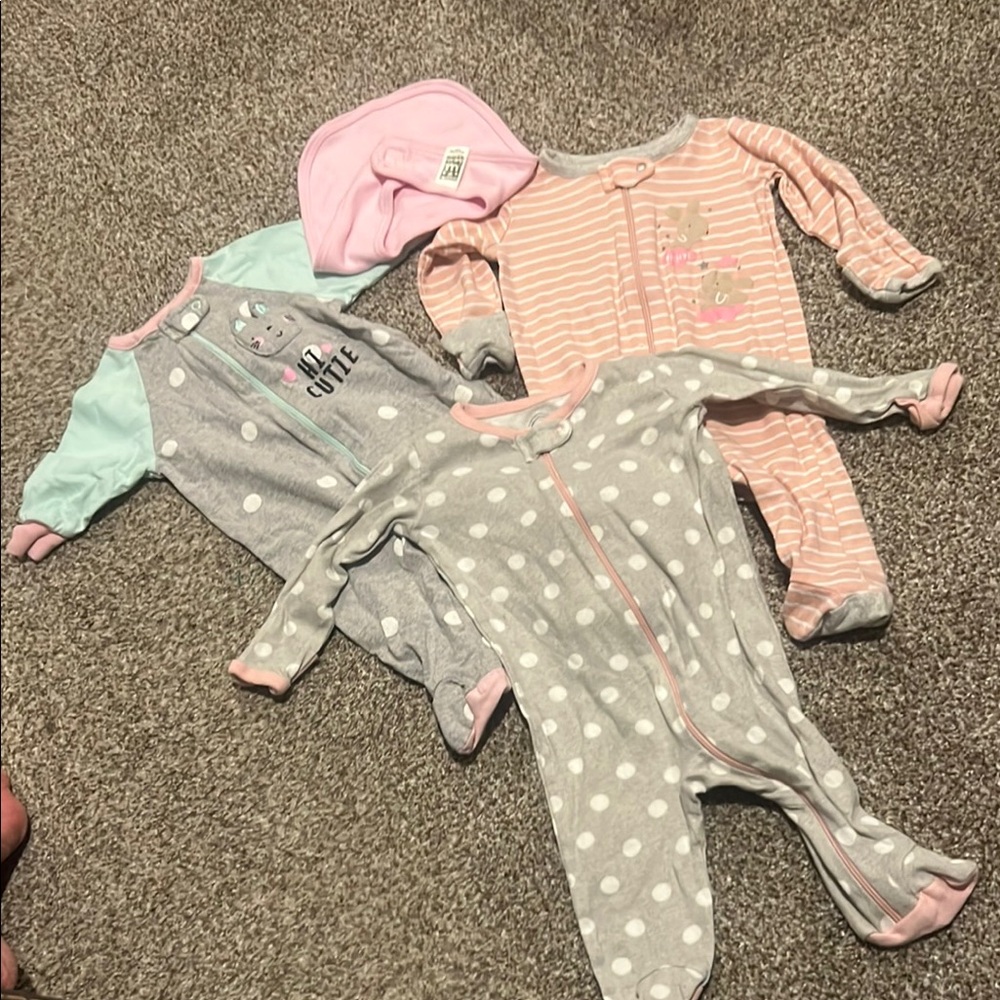 Kids Onesies one Piece Set 3 - Gray and Pink